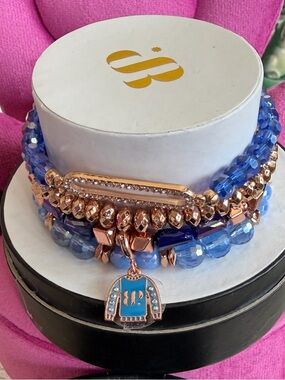 Bomb Party Bracelet Stacks 2023 Magical Holiday Lights Blue w/ Removable Sweater